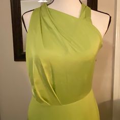 Beautiful And Elegant Light Green Satin Dress. Brand New With Tags Green A-line Maxi Dress For Night Out, Green Halter Neck Midi Dress For Formal Occasions, Elegant Green Mini Dress With Asymmetrical Neckline, Green Dress With Asymmetrical Neckline For Date Night, Green Mini Dress With Asymmetrical Neckline For Date Night, Green Sleeveless Maxi Dress For Cocktail, Green Halter Neck Midi Dress For Cocktail, Green Halter Neck Midi Cocktail Dress, Green Halter Neck Cocktail Midi Dress