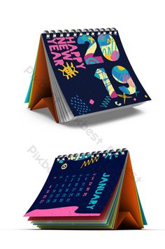 two calendars with different designs on them