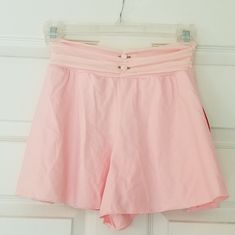 Never Been Worn Light Pink Tap Shorts Waist: 23"-32" (Stretch) Side Seam Length: 13" From Top Of Waistband To Bottom Length Stretch Bottoms With Built-in Shorts For School, Fitted High Waist Bottoms For School, High Waist Fitted Bottoms For School, Fitted Bottoms For Playwear In Spring, Fitted Bottoms With Elastic Waistband For School, Fitted Shorts For School In Spring, Fitted Shorts For School Spring Season, Pink Elastic Short Bottoms, Elastic Spring Playwear Bottoms