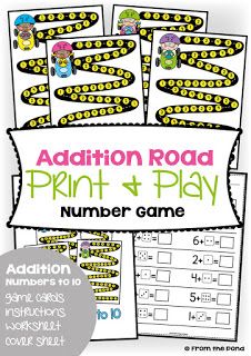 addition road print and play number game