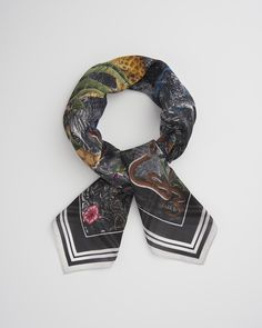 Wrap yourself in the enchanting tales of the jungle with our Jungle Book Large Square Scarf. Expertly crafted from soft silk blend, this luxurious piece features exotic species, flora, and fauna from the NHM archives, inspired by Rudyard Kipling’s timeless classic. Perfect for museum visits or literary soirees, it’s a wearable storybook.


Key features:


78% Lyocell 22% Silk



90cm x 90cm



Hand wash

Reshape whilst damp

Colour may fade with wash and wear Anthony Lent, Swan Jewelry, Blue Scrunchie, Large Square Scarf, Rudyard Kipling, Fine Gold Jewelry, If Rudyard Kipling, Stacked Jewelry, Flora And Fauna