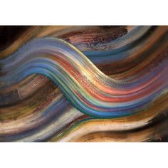 an abstract painting with multicolored lines on it