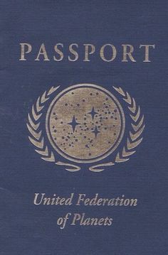 a passport with the words united federal of planets written on it's front cover