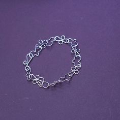 "7\", vintage Sterling 925 silver handmade wired circle chain bracelet, Stamped 925" Dainty Silver Link Charm Bracelet, Dainty Silver Metal Chain Bracelet, Hypoallergenic Metal Bracelets For Jewelry Making, Nickel-free Sterling Silver Bangle Chain Bracelet, Handmade Silver Sterling Silver Chain Bracelet, Sterling Silver Wire Wrapped Bangle, Sterling Silver Wire Wrapped Bangle Jewelry, Handmade Unique Sterling Silver Bracelet, Handmade Sterling Silver Bracelet For Gift