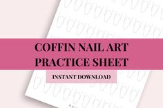 Printable Nail Art Templates, Nail Art Coffin, Printable Nail Art, Nail Template, Coffin Nail Art, Nail Art Practice, Art Planner, Art Skills, Art Template