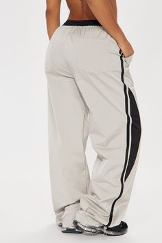 Available In Grey/Black. Windbreaker Track Pant Jogger High Rise Elastic Waistband Drawstring Side Stripe Detail Adjustable Toggler Hem Non Stretch 32" Inseam Shell 1& 2: 100% Polyester Lining: 100% Polyester Imported | Are You Ready Windbreaker Track Pant in Grey/Black size Medium by Fashion Nova Black Windbreaker, Track Pant, Side Stripe, Track Pants, New Black, Fashion Nova, Black Fashion, High Rise, Pants For Women