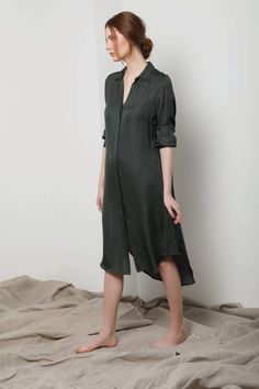 Neu Nomads Essential Shirt Dress Essential Shirt, Classic Shirt Dress, Wide Leg Palazzo Pants, Duster Jacket, Modal Fabric, Carbon Offset, French Seam, Day To Night, Slim Dresses