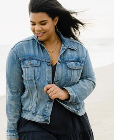 ABLE The Bailey Classic Denim Jacket — Shop | Provisions Mercantile | Provisions Mercantile Copper Hardware, Minimalist Capsule Wardrobe, Dark Copper, Slouchy Sweater, Classic Denim Jacket, Classic Jacket, Vintage Denim Jacket, Minimalist Wardrobe, Classic Gold