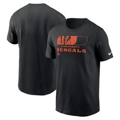 Showcase your Cincinnati Bengals pride in comfort and style with the Nike Air Essential T-Shirt. The crew neck delivers a comfortable feel all day, making it ideal for cheering on the Bengals from the stands or relaxing at home. This tee is a must-have for any Bengals fan looking to rep their team with a touch of understated style. Understated Style, Cincinnati Bengals, Team Names, Nike Black, Men's Nike, Cincinnati, Cotton Shorts, Black Nikes, Nike Men