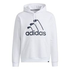 Men's adidas Iron Logo Hoody Golf Alphabet Logo Sports White HA1328 Adidas Sportswear Hoodie With Three Stripes Branding, Adidas Sportswear Sweatshirt, Sportswear Fleece Hoodie With Three Stripes, White Hoodie For Light Sports, Adidas Logo Fleece Hoodie With Crew Neck, Adidas Sports Hoodie With Crew Neck, Adidas Crew Neck Hoodie For Sports, Adidas Logo Winter Sportswear Sweatshirt, Adidas Fleece Hoodie Sportswear