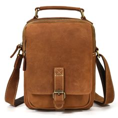 Color: light brown Vintage Sling Bag, Leather Side Bag, Messenger Bag For Men, Mens Crossbody Bag, Mens Crosses, Outdoor Leisure, Side Bags, Messenger Bag Men, Business Bag