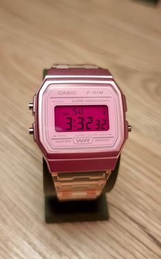 F-91W "Miami Pink" - Modified Pink Transparent Casio Watch with Inverted Pink Back Screen Mod This model was made with 80's in mind. If you ever needed a watch even if you were on vacation, not to check what time it is, but just of curiosity because you want to see the sunset tomorrow at the same time, we think that this is the perfect companion for doing so. So yeah, if you are ready to feel like you were born in 80's Miami, this is the Casio to get. Watch is modified in-house by EON workshop. Cheap Trendy Multicolor Watches, Trendy Cheap Watches With Quartz Movement, Cheap Casual Watches With Quartz Movement, Cheap Adjustable Pink Watch, Luxury Retro Analog Watch, Luxury Retro Watches With Date Indicator, Trendy Cheap Watches With Metal Dial, Luxury Pink Gold Watches With Quartz Movement, Cheap Casual Multicolor Watches