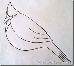 a drawing of a bird sitting on top of a piece of paper