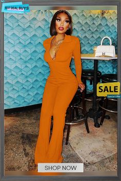 Long Sleeve V Neck Solid Bodycon Jumpsuits Patchwork Jumpsuit, Collar Jumpsuit, Overall Outfit, Multi Dress, Flare Jumpsuit, Bodycon Jumpsuit, Fitted Jumpsuit, Custom Size Dresses, Long Jumpsuits