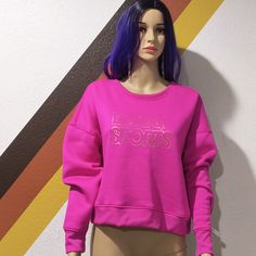 So Cute Hot Pink Love And Sports Sweat Shirt. New Size L. (12-14) Pink Sportswear Sweatshirt With Letter Print, Pink Crew Neck Sweatshirt For Sports Season, Pink Athleisure Top With Letter Print, Pink Letter Print Athleisure Top, Pink Letter Print Sweatshirt For Sports Season, Pink Sporty Sweatshirt For Sports, Pink Sporty Sweatshirt, Pink Crew Neck Sweatshirt For Sports, Sporty Pink Sweatshirt For Sports