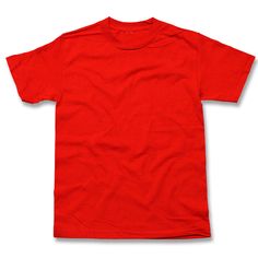 Classic Short Sleeve Tee Red Color Fashion Anak, Blank Apparel, Short Sleeve Shirts, Red T, Thick Fabric, Vintage Shorts, Cut Design, 50 50, Vintage Denim