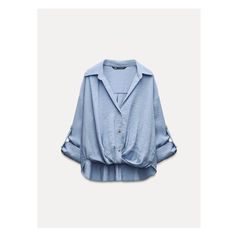 V-neck shirt with lapel collar. Long sleeves with adjustable straps at cuffs. Knot detail at hem. Front button closure. Blazers Shoes, Zara Shirt, Cardigan Sweater Jacket, Shirt Blouses Tops, Tshirt Skirt, Collared Shirt, Knitwear Cardigan, T Shirt Vest, Shirt Skirt