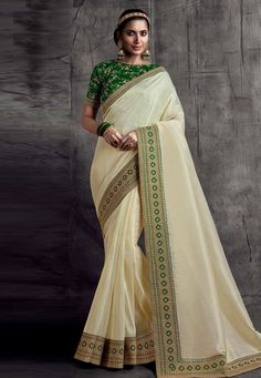 Cream satin silk saree with blouse 8307  Desc:  Color : Cream Fabric : Satin Silk Wash Care : Dry clean Sleeve Style : Half Sleeve Long Sleeves : Done only in Custom Stitch Sleeves Lining : Done only in Custom Stitch Bust Size : 32 to 42 Inches Occasion : Festival   Diwali   Eid   Durga Pooja   Ganesh Charturthi   Dussehra. With Express Free Shipping and Custom Stitching, Buy Special silk Saree Party wedding wear dresses Cream satin silk saree with blouse 8307 online in USA, UK and Canada from K Wedding Sarees Online, Raw Silk Saree, Organza Silk Saree, Yellow Saree, Art Silk Sarees, Organza Saree, Organza Fabric, Work Sarees, Soft Silk Sarees