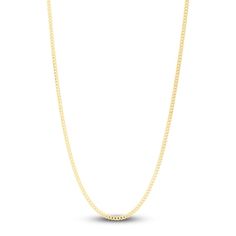 Lustrous curb links entwine together in this stylish women's semi-solid gourmette chain necklace. Fashioned in 14K yellow gold, the 18-inch chain secures in place with a lobster clasp and the links are approximately 2.8mm wide. Classic Oval Link Curb Chain Necklace, Elegant Gold Cuban Link Necklace With Cable Chain, Classic 14k Gold Cuban Link Necklace With Oval Links, Classic Necklace With Curb Chain And Oval Link, Classic 14k Gold Oval Link Cuban Necklace, Classic Curb Chain Necklace With Oval Links, 14k Yellow Gold Cuban Link Necklace With Oval Links, 14k Yellow Gold Cuban Link Necklace, Yellow Gold Cuban Link Necklace With Cable Chain