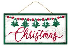 12.5 Merry Christmas 3D Bead Sign - AP7223 - The Wreath Shop Christmas Wreath Supplies, Fun Christmas Wreaths, Tree Sign, Christmas Berries, Halloween Ribbon, Merry Christmas Sign, Christmas Signs Wood, Stocking Tree, Christmas Greenery