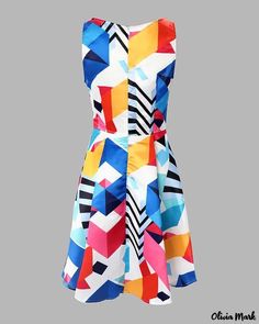 Olivia Mark - Summer dress with thick straps and all-over print Dress With Thick Straps, Olivia Mark, Summer Dresses For Women, Summer Women, Summer Dress, Dresses For Work, Summer Dresses, Pattern