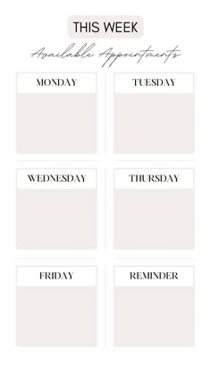 the printable weekly planner is shown in black and white, with text that reads this week