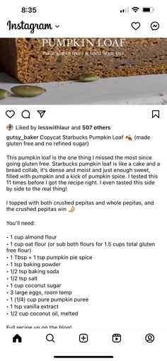 an image of pumpkin loaves on the app