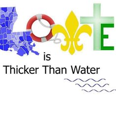 a map with the words love is thicker than water and fleurce on it