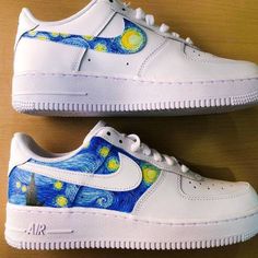 "Vincent van Gogh" Air Force 1 custom by UkraineCustomHub    * I use original brand-new sneakers * Сustomization completely handmade * Every pair made to order   * Waterproof (paint is not washed off). Wear in any weather  * Worldwide shipping is available * All sales are final since these are made to order Turn around time 1-2 weeks + Shipping Time    📌Customer has the right to ask a photo of his shoes to make sure that you like the design and how they turned out. Please read our Disclaimer & Return Policy before purchasing.    If you have any questions please feel free to ask us. Sneakers Air Force, Air Force 1 Shoes, Custom Af1, Custom Shoes Diy, Vincent Van Gogh Art, Nike Shoes Air Force, Painted Sneakers, Unique Sneakers, Air Force 1 Custom