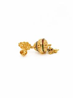 These stunning 22ct Gold Minakari Jhumki Earrings weigh 11.16 grams each. With the perfect blend of luxury and tradition, these earrings feature a unique Minakari design that will be sure to turn heads. Purity: 22ct gold Length : 4.3 cm Jhumki Earrings, Turn Ons, Gold, Design