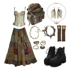 Outfits inspo fairycore Mystic Archetype Aesthetic Fashion, Clothing Boards Outfits, Woodsy Outfit, Whimsical Clothes, Effy Stonem, Cottagecore Outfits, Boho Outfit