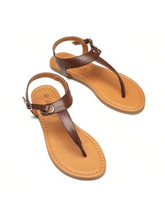 Summer comfortable and cute shoes
Casual flat sandals with metal buckle at the back
T-Strap thong sandals for women featuring adjustable ankle strap
♥ No enough arch support for these flat sandals
♥Just contact us if anything goes wrong with your item(s).Women's Thong Flat Sandals T-Strap Summer Shoes With Buckle Brown Vacation   PVC Plain    Women Shoes, size features are:Bust: ,Length: ,Sleeve Length: Women Flat Sandals, Anything Goes, Womens Sandals Flat, Sandals For Women, Casual Flats, Shoes Casual, Thong Sandals, T Strap, Metal Buckles