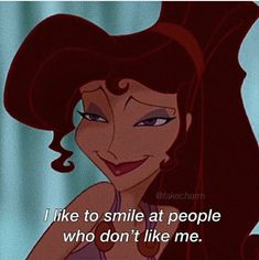 ariel from the little mermaid is smiling with her hair blowing in the wind and text that reads, i like to smile at people who don't like me