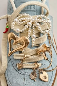 Shoe Charm & Pin Pack | Free People Decorated Shoe Laces, Shoes With Chains, Sneaker Accessories, Sneaker Charms, Montessori Christmas, Shoelace Charms, Diy Sneakers, Desain Buklet, 2025 Spring