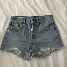 Levi’s 501s. Originally Purchased From Pacsun. Never Worn. Like New! 2” Inseam, W24. Levi's Summer Jeans With Button Closure, Levi's Jeans With Button Closure For Summer, Levi's Everyday Cutoff Bottoms, Levi's Cutoff Bottoms For Everyday Wear, Levi 501 Shorts, 501 Shorts, Levi 501, Frayed Denim, Levi’s 501