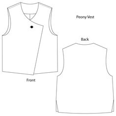 the front and back views of a women's vest