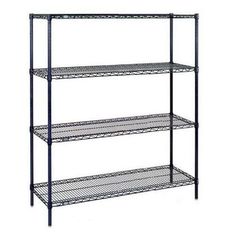 three tier shelving unit with four shelves