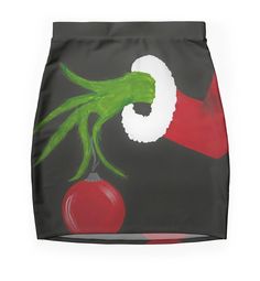 Super stretchy and durable polyester mini skirt. Vibrant, high-quality sublimation print across the front and back. Size range XXS-2XL. Everyone's favorite Christmas decorator! The Grinch Christmas, Christmas Skirt, Grinch Christmas, The Grinch, Skirt Design, Skirts For Sale, Grinch, Swim Trunk, Sublimation Printing