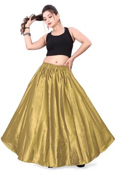 Satin Belly Dancing Half Circle skirt For Women Wedding Wear Skirt Solid Pattern Satin Half Circle Skirt Tribal Dance wear Satin Skirt S9 SIZE CHART S       23" To 26" Waist AROUND  M      27" To 30" Waist AROUND  L       31" To 34" Waist AROUND  XL     35" To 39" Waist AROUND  2XL   40" TO 43" Waist AROUND  3XL   44" To 47" Waist AROUND  4XL   48" TO 52" Waist AROUND  5XL   53" To 56" Waist AROUND  1 Peace Sheer Chiffon Skirt  Length OF skirt 38" All measurements are in Inches Color Might Be little Different Due to Different Computer's Color Settings. Solid Full-length Party Skirt, Gold Flowy Party Skirt, Gold Lined Skirt, Gold Long Lined Skirt, Elegant Festive Full Skirt, Gold Lined Long Skirt, Gold Flowy Long Skirt, Gold Flowy Full Skirt, Fitted Gold Flared Skirt