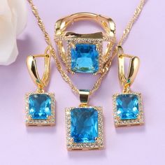 Sale Hot Selling African Yellow-Gold Color Jewelry Sets For Women Black Cubic Zirocnia Ring With Earrings SetsModel Number:1005001327684548 Christmas Gifts Ideas, Earrings Sets, Color Jewelry, Cubic Zirconia Jewelry, Geometric Ring, Black Jewelry, Pendant Rings, Bridal Jewelry Sets, Blue Rings