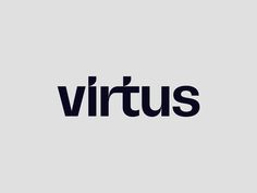 the word virtus on a gray background