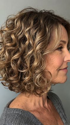 Curly Hairstyles for Women Over 60 Curly Hair Pulled Back Styles, Long Bob Curly, Bob Curly Hairstyles, Curly Lob, Short Hair Highlights, Embrace Natural Beauty, Pulled Back Hairstyles, Hairstyles For Women Over 60, Braided Styles