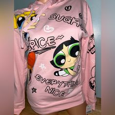 Power Puff Girls Blossom Bubbles Pink Sweatshirt Hoodie New With Tags Y2k Sugar And Spice And Everything Nice Star Lightning Bolt Hearts Down Sleeves Baby Pink Christmas #Juicycouture #Vintage #Blackfriday #Shopper #Santababy #Pinkbowsandbling #Forthegirlwhohaseverything Cherry Dollbaby Tee Shirt T-Shirt Top Long Sleeve Cotton Original Y2k Brittany Spears Paris Hilton Twisted Heart Betsey Johnson Baby Phat Guess Bebe Von Dutch Purse Blue Doll Queen Crown Doggie Dog Pet Carrier Clothes Shoes Outf Von Dutch Purse, Power Puff Girls Blossom, Y2k Stuff, Original Y2k, Power Puff Girls Bubbles, Power Puff Girls, Terry Dress, Twisted Heart, Power Puff