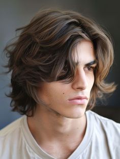 Layered Haircut Men Long, Long Layered Hair Man, Men's Haircuts Long, Man Straight Haircut, Men’s Long Layered Haircut, Straight Long Hair Men, Men Wavy Haircut, Long Straight Hair Men, Men Wavy Hairstyles