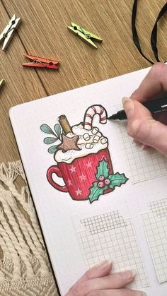 Bullet Journal Noel, Winter Journal Ideas, December Doodles, Winter Bujo, Christmas Journal Pages, December Bujo, Christmas Bullet Journal, Bullet Journal Christmas, Dragonfly Drawing