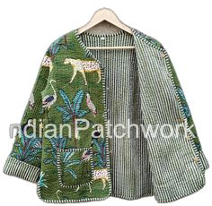 Quilted Jacket Women, Open Kimono, Womens Quilted Jacket, Jacket Women, Cotton Quilts, Quilted Jacket, Front Open, Piping, Party Wear