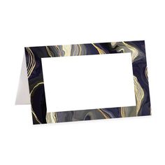 a card with an abstract design and white paper in the middle, on a white background