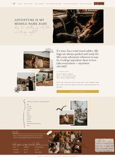 the website design for a wedding photographer