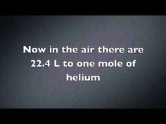 a black and white photo with the words now in the air there are 22 4 l to one molee of helium