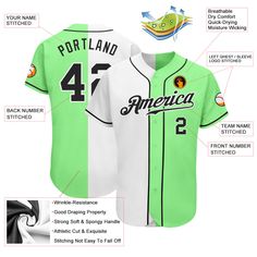 an image of a baseball jersey with information about the different materials and features on it